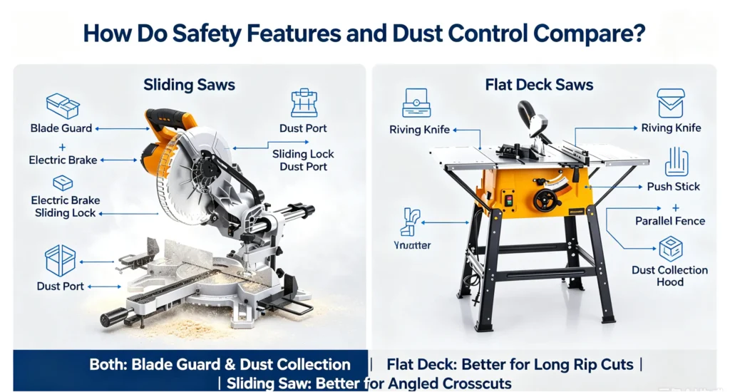 How Do Safety Features and Dust Control Compare